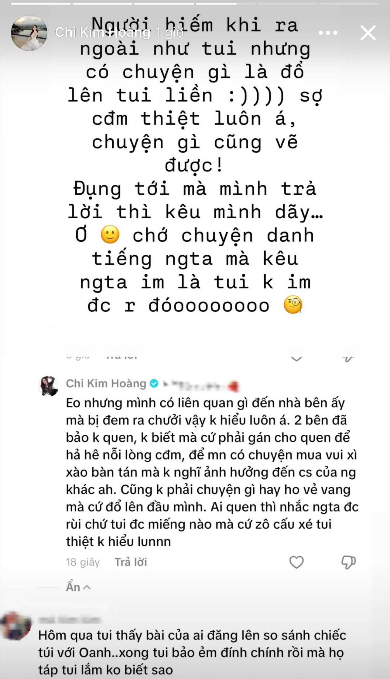 Á hậu Việt bức xúc khi bị nhắc đến cạnh Phương Oanh- Ảnh 1.