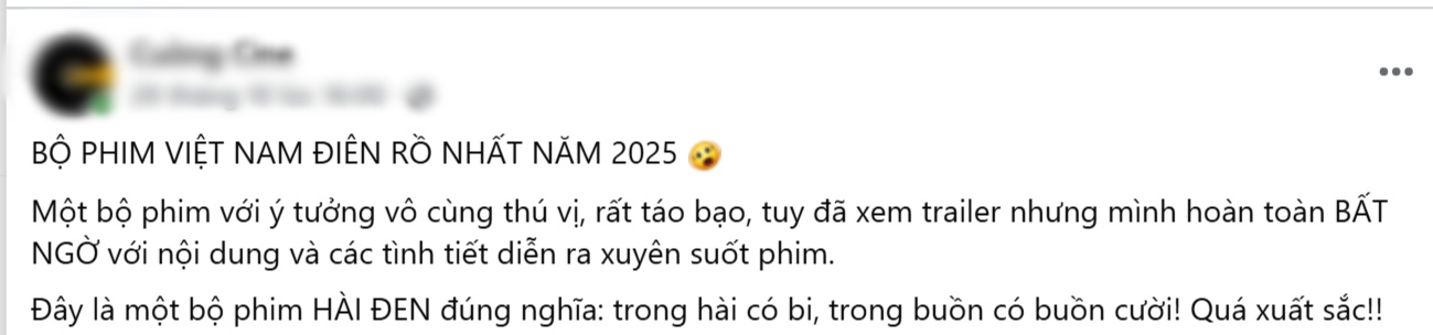 Ra mà coi phim Việt "điên nhất 2025": Netizen khen nức nở, chê đúng 1 điểm quá đáng tiếc - Ảnh 6. Ra mà coi phim Việt "điên nhất 2025": Netizen khen nức nở, chê đúng 1 điểm quá đáng tiếc - Ảnh 6.
