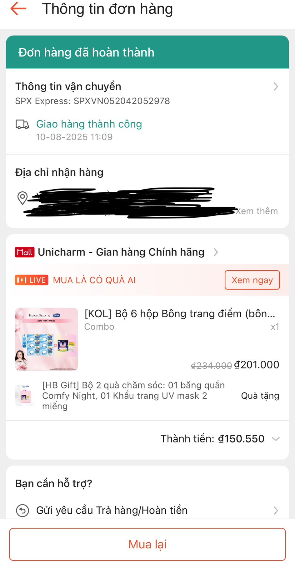 Toàn cảnh vụ bông tẩy trang có dòi mua trên livestream Hannah Olala- Ảnh 1.