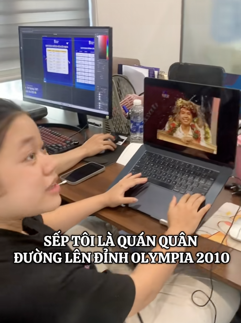 Phản ứng sốc của cô gái khi biết sếp mình chính là... Quán quân Olympia: Quả này đố dám cãi! - Ảnh 1. Phản ứng sốc của cô gái khi biết sếp mình chính là... Quán quân Olympia: Quả này đố dám cãi! - Ảnh 1.