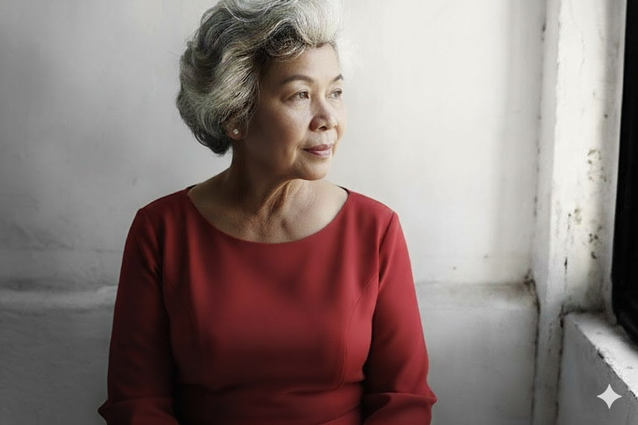 Bà hàng xóm lĩnh lương hưu, mua ngay chiếc váy đỏ và đăng status khiến cả khu phố xôn xao- Ảnh 1.