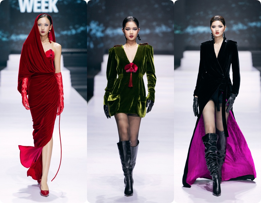 Trở về từ Paris Fashion Week, NTK Hà Linh Thư tiếp tục mang nhung lụa lên sàn catwalk Việt - Ảnh 15.