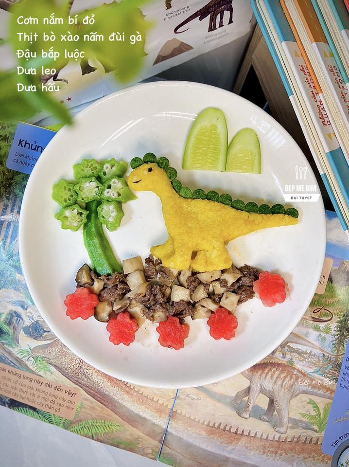 Mẹ nhà người ta trong truyền thuyết: Dựng nguyên “vũ trụ khủng long” trong mâm cơm, bé trai ngỡ như bước vào phim hoạt hình mỗi giờ ăn- Ảnh 5.