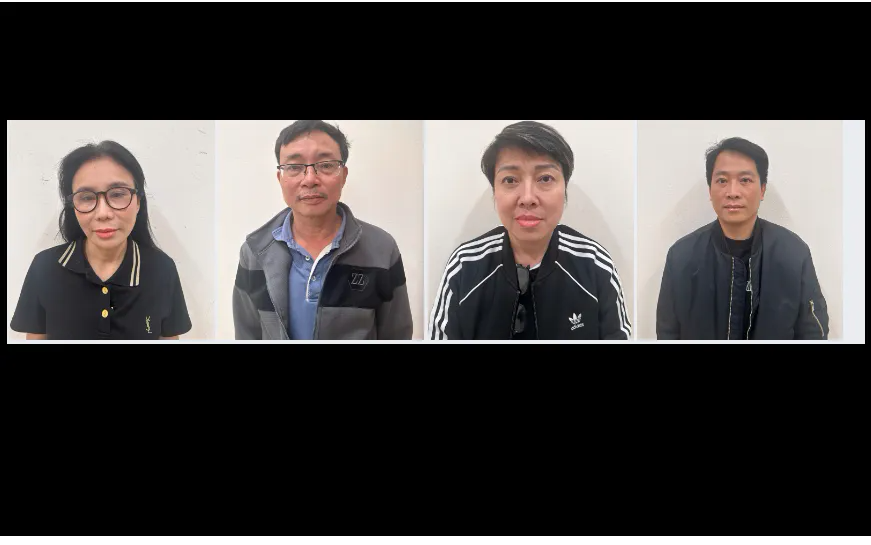 Phan Thị Mai (ngoài cùng bên phải) Giám đốc Công ty TNHH Thẩm mỹ viện Mailisa. (ảnh: Bộ Công an)