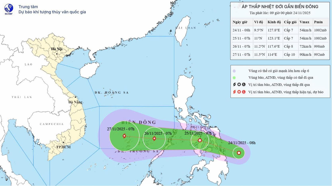 Biển Đông đón bão 15 , hướng về Bình Định – Bình Thuận cũ , cảnh báo mưa lớn - Ảnh 1.