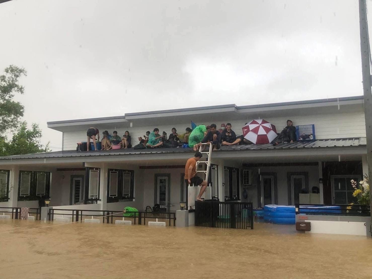 Lũ lụt kinh hoàng tại Thái Lan: Tiếng kêu cứu từ mái nhà - Ảnh 1.
