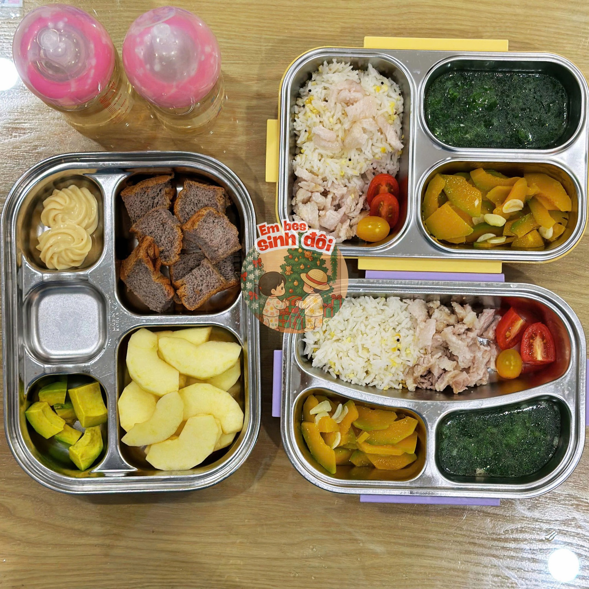 Bữa trưa của 2 em bé sinh đôi khiến nhiều mẹ giật mình, dụi mắt xem lại mấy lần vì điều này- Ảnh 6.