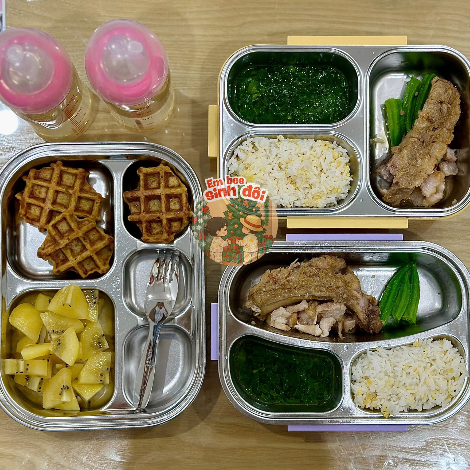 Bữa trưa của 2 em bé sinh đôi khiến nhiều mẹ giật mình, dụi mắt xem lại mấy lần vì điều này- Ảnh 15.