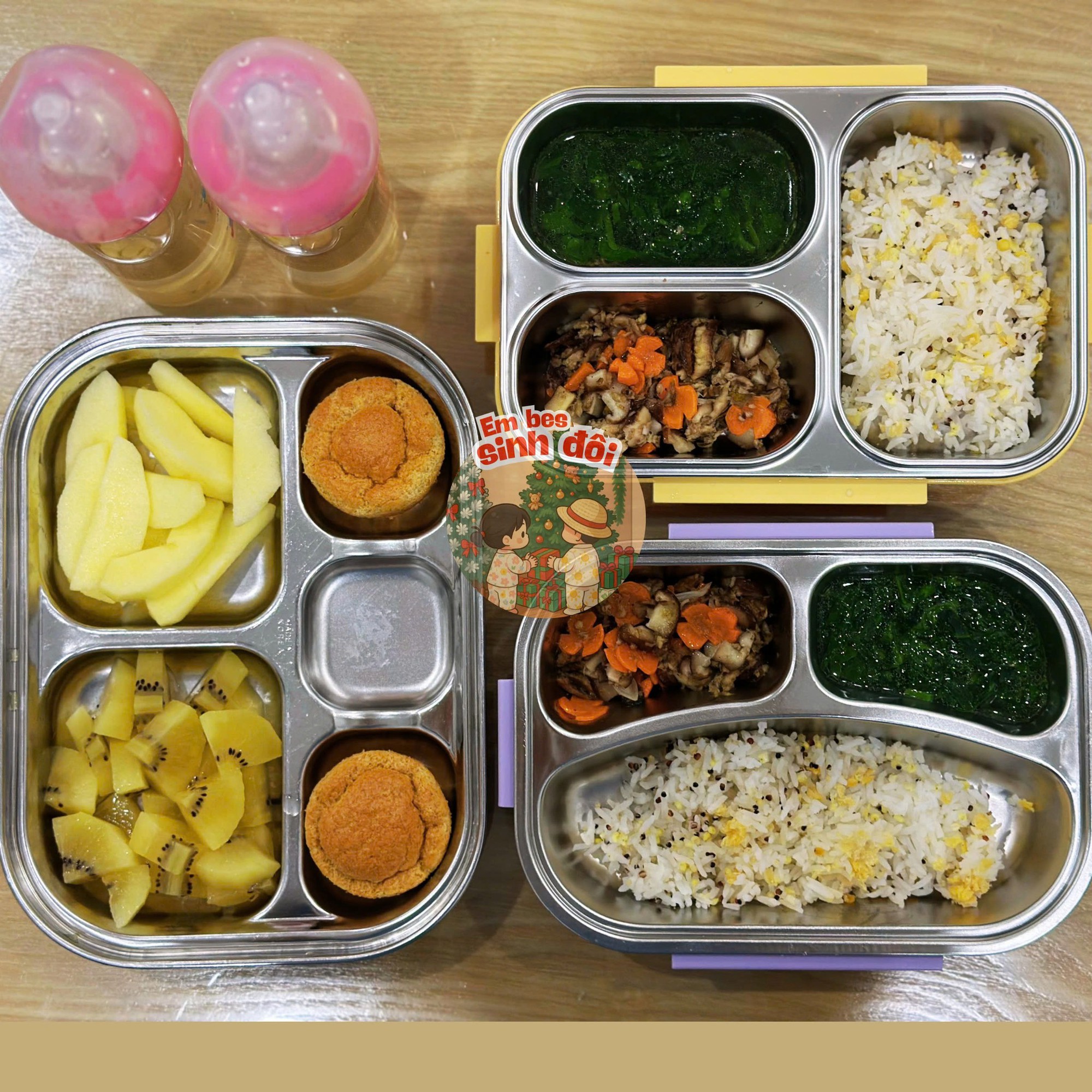 Bữa trưa của 2 em bé sinh đôi khiến nhiều mẹ giật mình, dụi mắt xem lại mấy lần vì điều này- Ảnh 12.