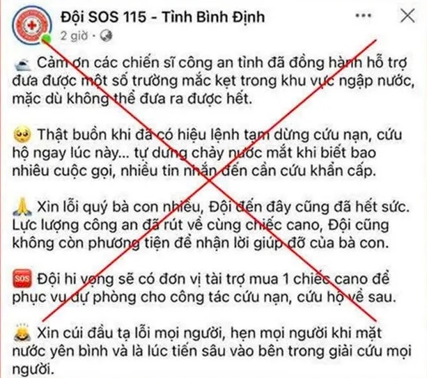 Facebook Đội SOS 115 - Bình Định bị phạt vì tin sai sự thật gây hoang mang dư luận - Ảnh 1.