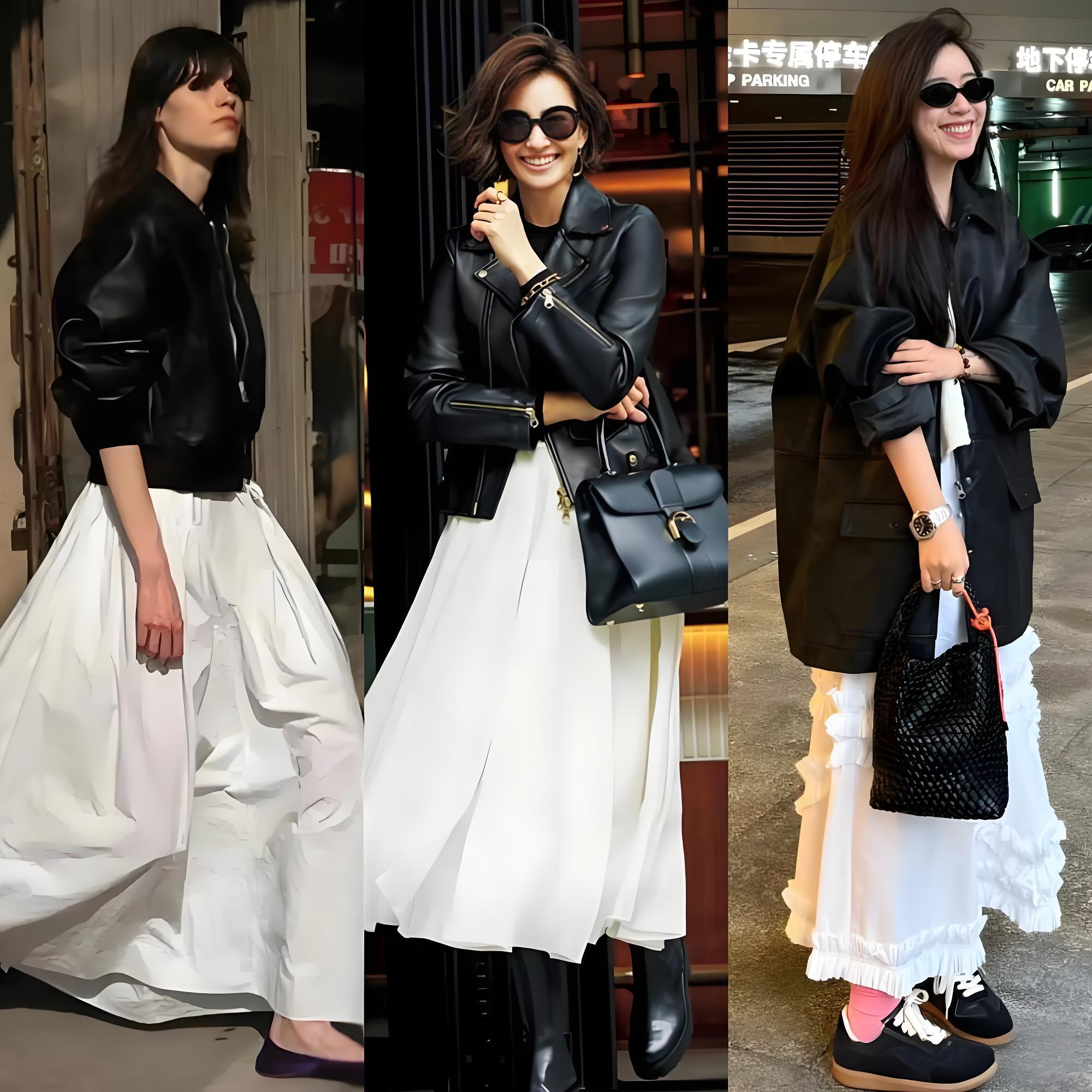 Áo da + váy là đỉnh cao phối đồ mùa Thu/Đông 2025, vừa cá tính vừa sang trọng!- Ảnh 5. Áo da + váy là đỉnh cao phối đồ mùa Thu/Đông 2025, vừa cá tính vừa sang trọng!- Ảnh 5.