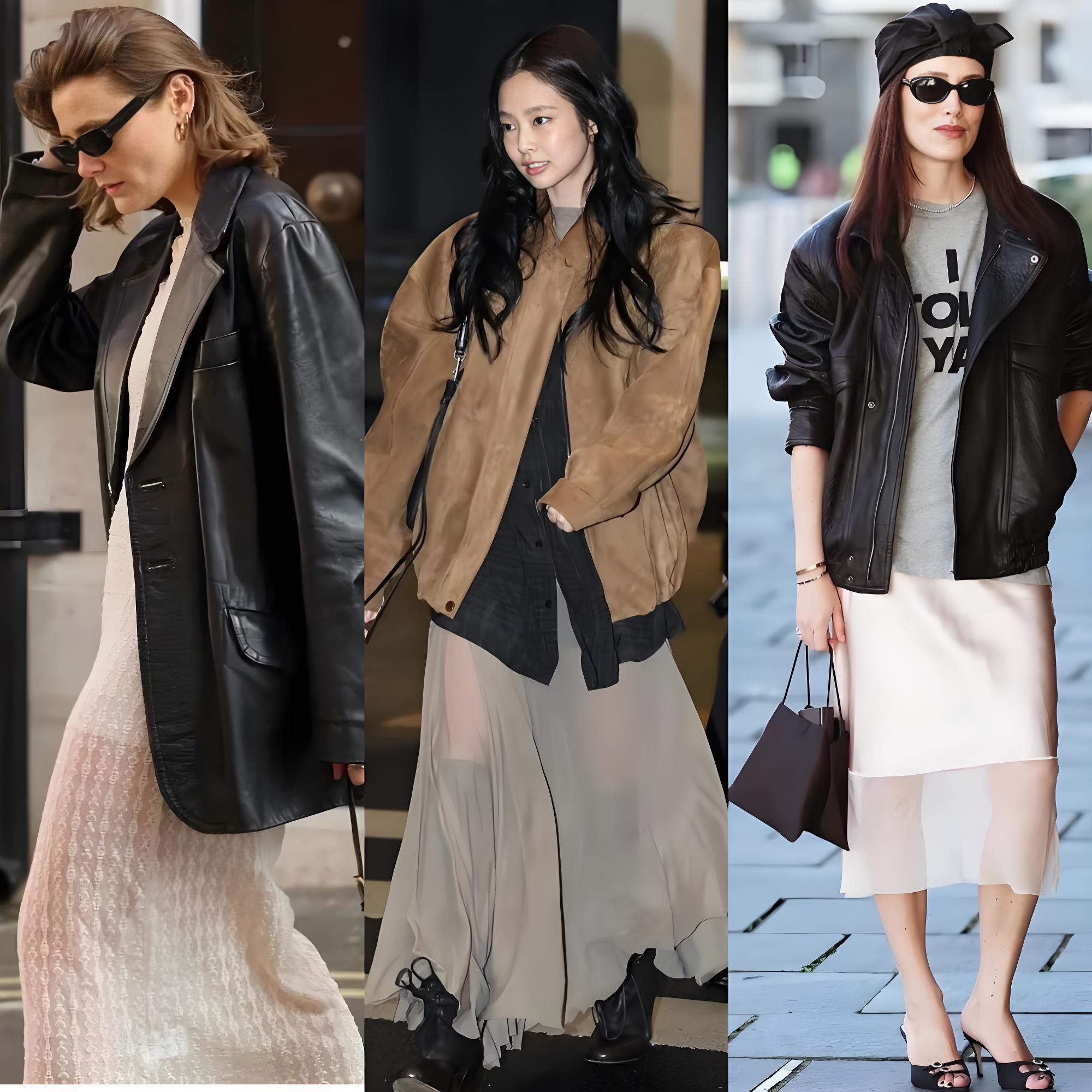 Áo da + váy là đỉnh cao phối đồ mùa Thu/Đông 2025, vừa cá tính vừa sang trọng!- Ảnh 9. Áo da + váy là đỉnh cao phối đồ mùa Thu/Đông 2025, vừa cá tính vừa sang trọng!- Ảnh 9.
