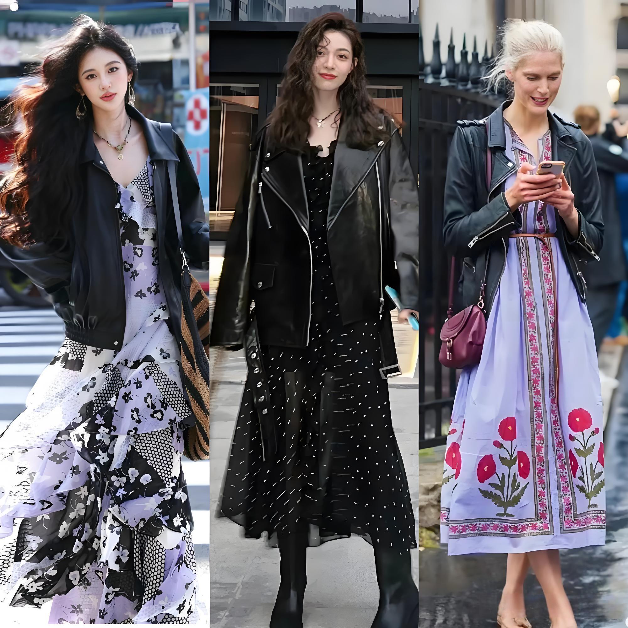 Áo da + váy là đỉnh cao phối đồ mùa Thu/Đông 2025, vừa cá tính vừa sang trọng!- Ảnh 4. Áo da + váy là đỉnh cao phối đồ mùa Thu/Đông 2025, vừa cá tính vừa sang trọng!- Ảnh 4.