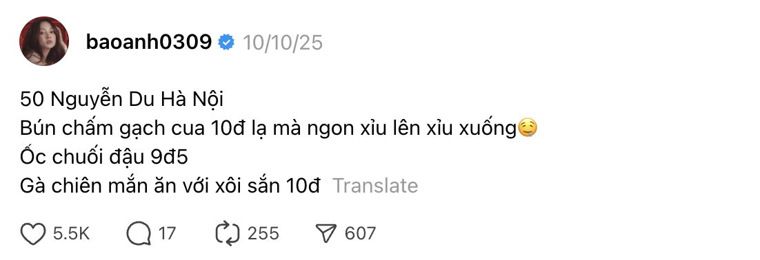 Quán ăn Hà Nội được Bảo Anh khen ngon Quán ăn Hà Nội được Bảo Anh khen ngon