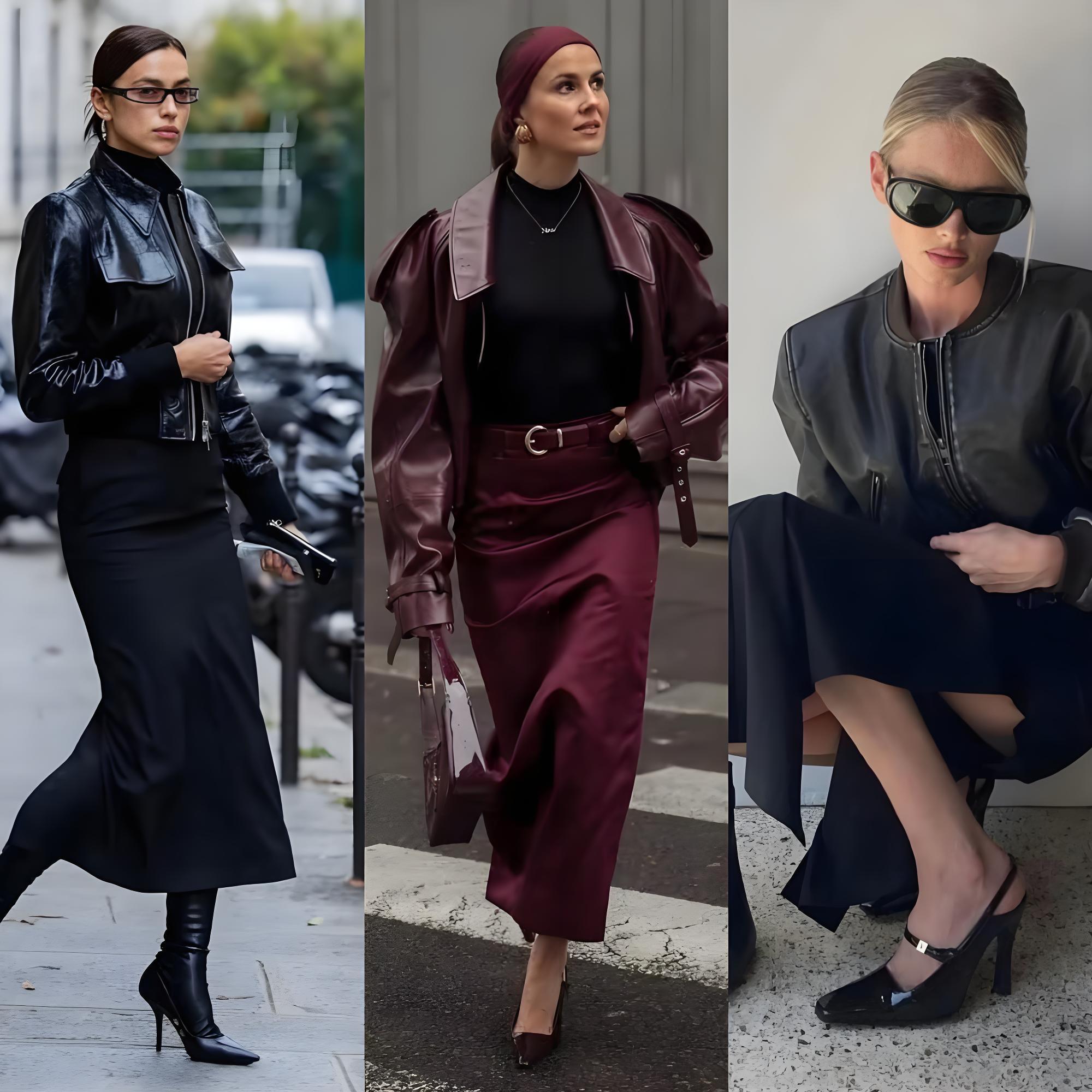 Áo da + váy là đỉnh cao phối đồ mùa Thu/Đông 2025, vừa cá tính vừa sang trọng!- Ảnh 3. Áo da + váy là đỉnh cao phối đồ mùa Thu/Đông 2025, vừa cá tính vừa sang trọng!- Ảnh 3.