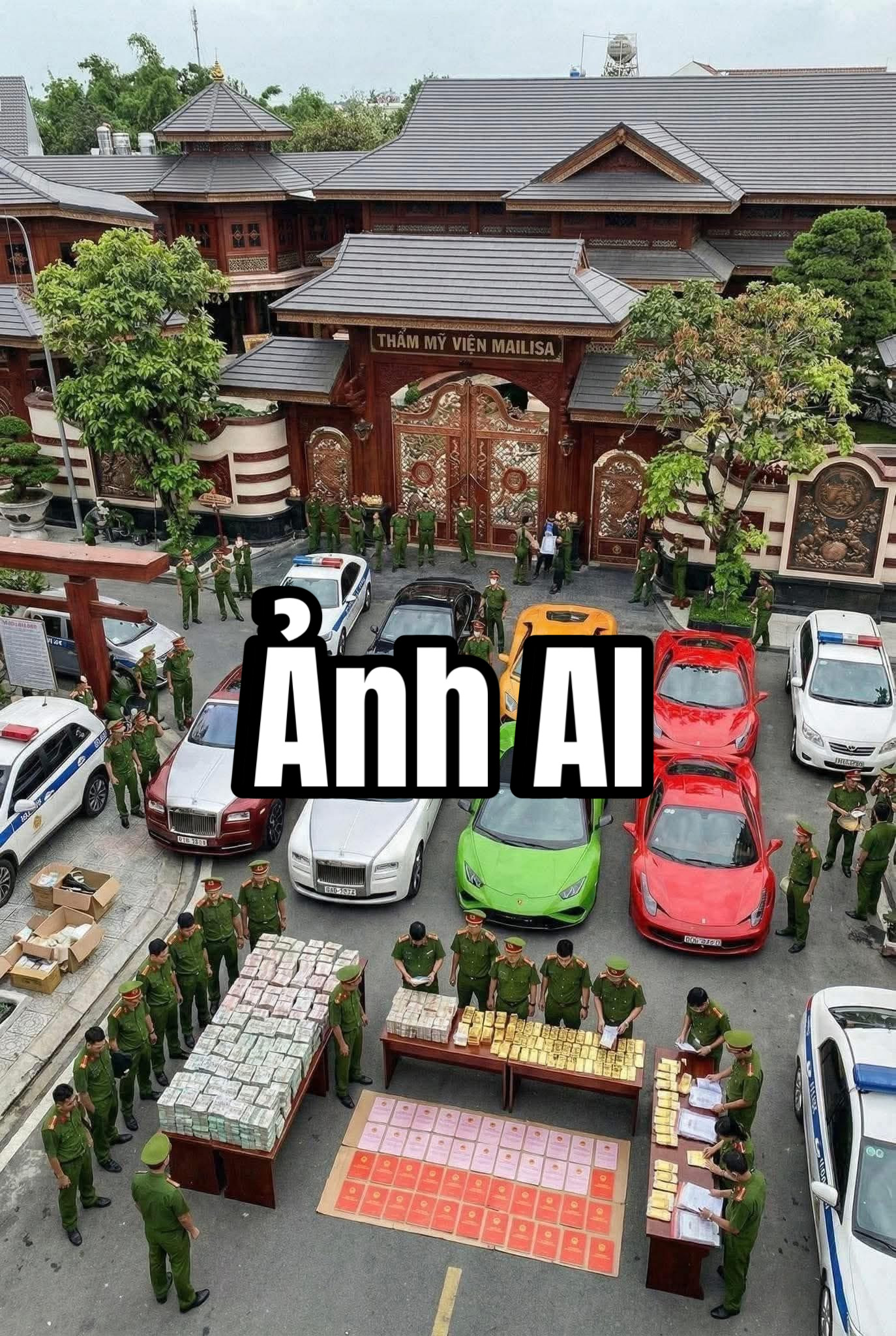 Bức ảnh thu hồi khối tài sản khổng lồ trong biệt phủ 4.000m2 của Mailisa, nhiều người đã bị 