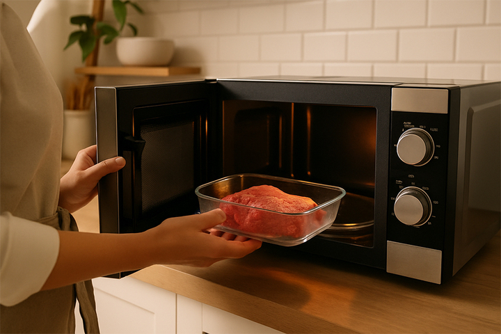 Rã đông thịt bằng lò vi sóng thế nào là đúng cách? - Ảnh 1.