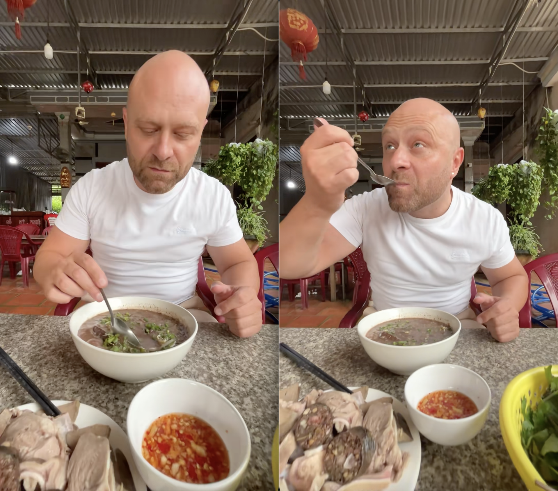 Khách Tây mukbang &quot;mỹ vị nhân gian&quot; của Việt Nam khiến dân mạng nức lòng - Ảnh 1.