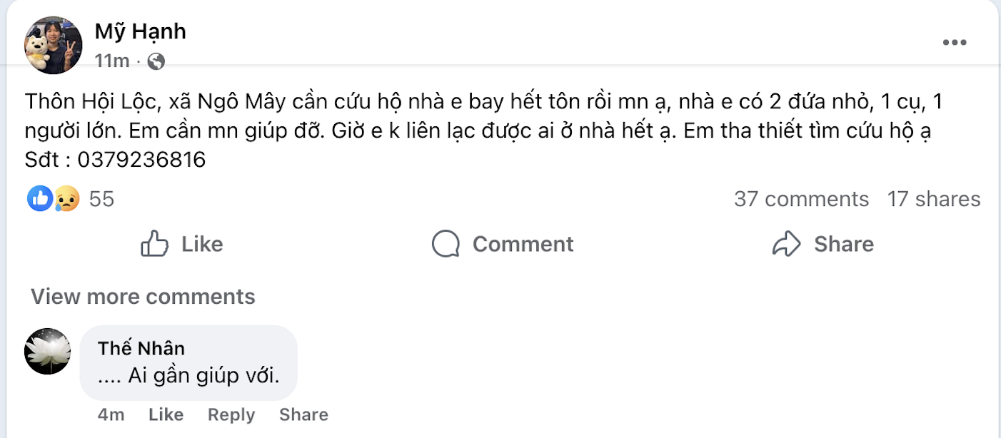 Người dân giữa tâm bão kêu cứu, cần sự hỗ trợ - Ảnh 3. Người dân giữa tâm bão kêu cứu, cần sự hỗ trợ - Ảnh 3.