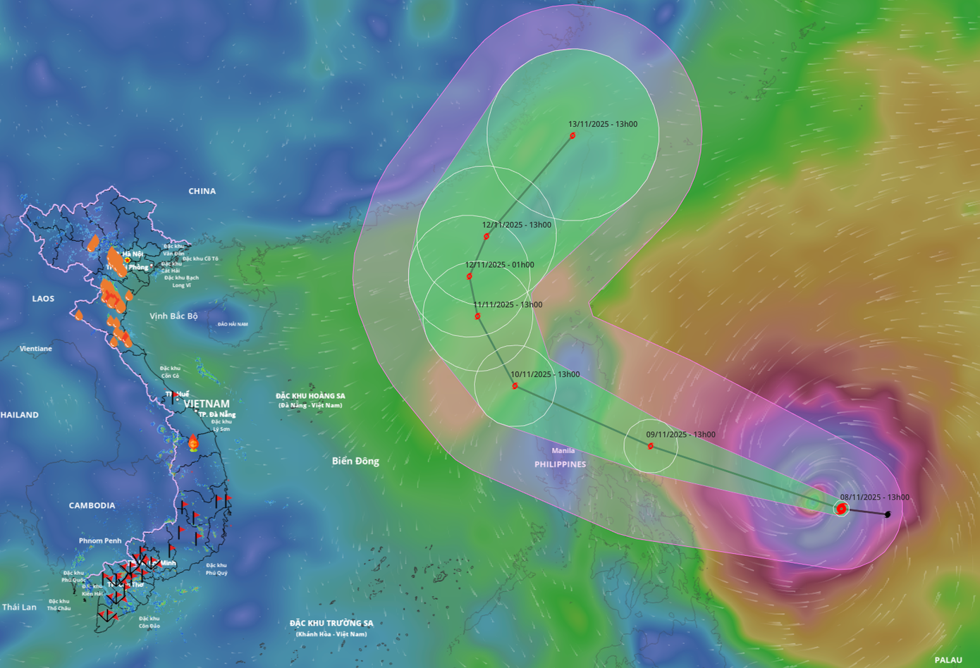 Cơn bão khổng lồ Fung-Wong vào Biển Đông sáng 10/11, hoạt động trái quy luật - Ảnh 1.