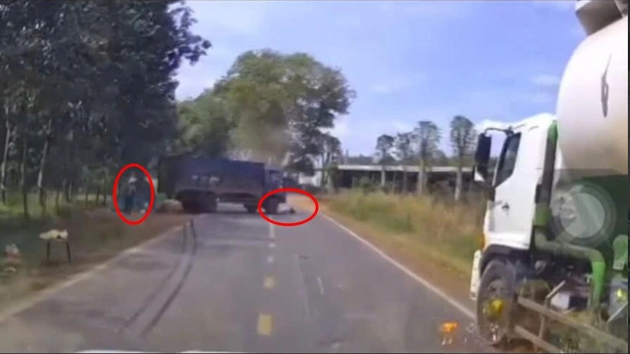 Camera ghi lại vụ tai nạn xe tải đâm người đi bộ ở Đồng Nai - Ảnh 2. Camera ghi lại vụ tai nạn xe tải đâm người đi bộ ở Đồng Nai - Ảnh 2.