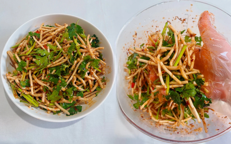 Giải cứu rễ rau diếp c&aacute; th&agrave;nh m&oacute;n nộm chua cay cực phẩm m&ecirc; mẩn - Ảnh 1.