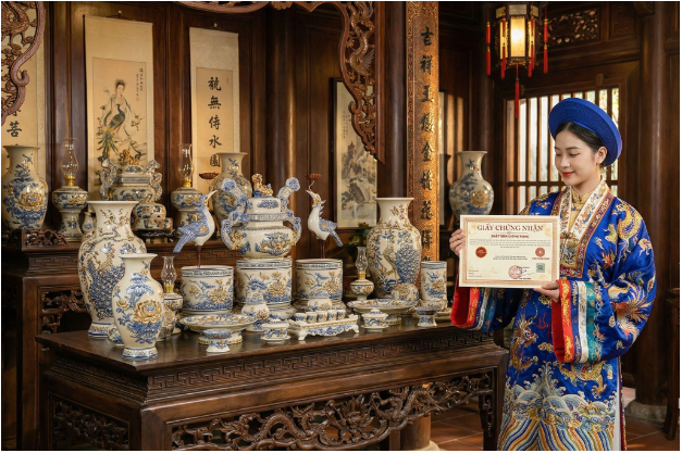 Đồ thờ gốm sứ B&aacute;t Tr&agrave;ng cao cấp từ Gốm Sứ Ph&uacute;c Lộc Vi&ecirc;n Minh - Ảnh 4.