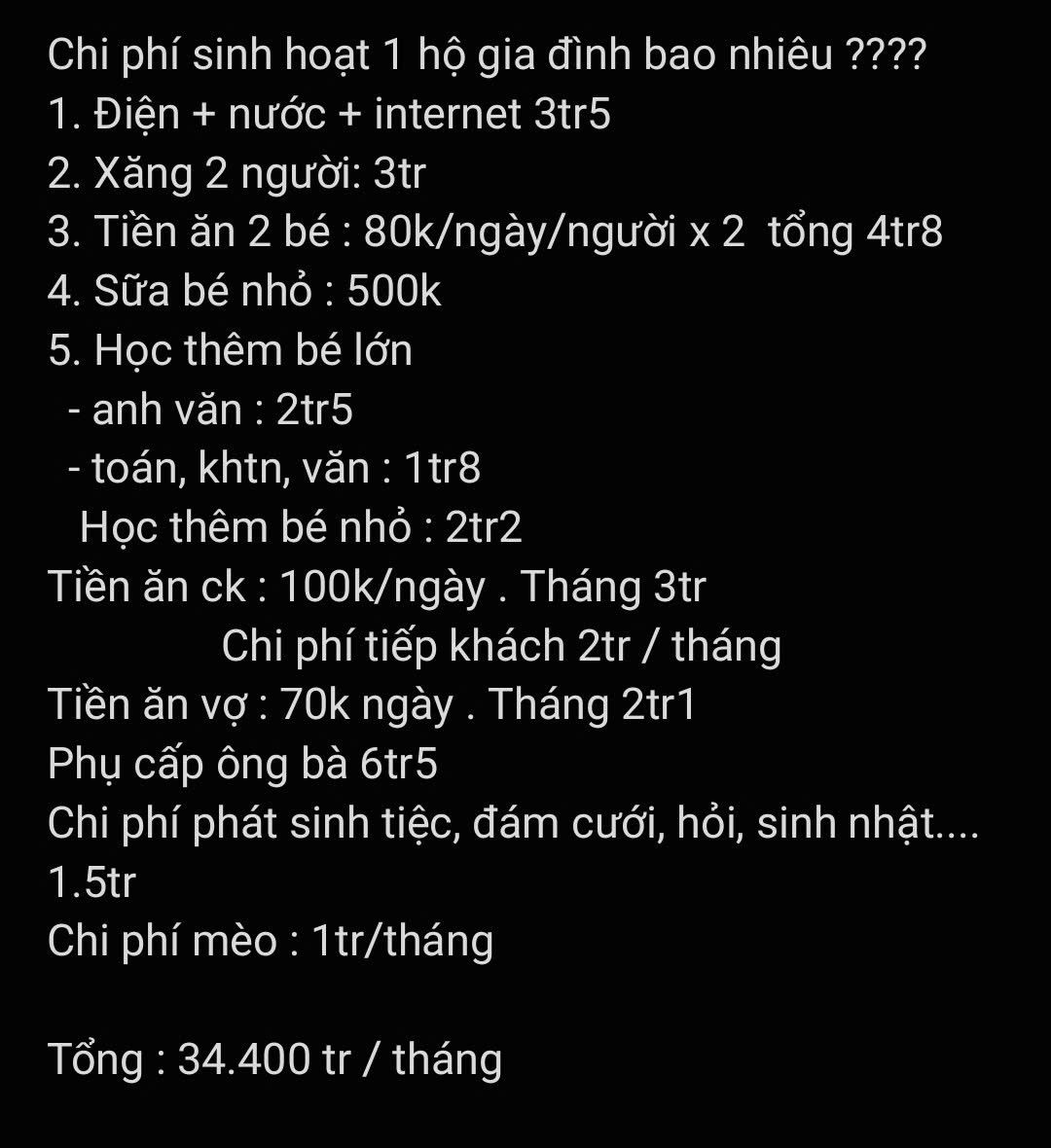 Bảng chi tiêu “chả hiểu kiểu gì”- Ảnh 1.