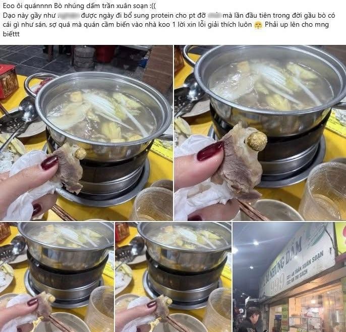 Quán bò nhúng dấm ở Hà Nội bị tố có dòi: Quản lý phủ nhận và quán dừng hoạt động - Ảnh 1. Quán bò nhúng dấm ở Hà Nội bị tố có dòi: Quản lý phủ nhận và quán dừng hoạt động - Ảnh 1.
