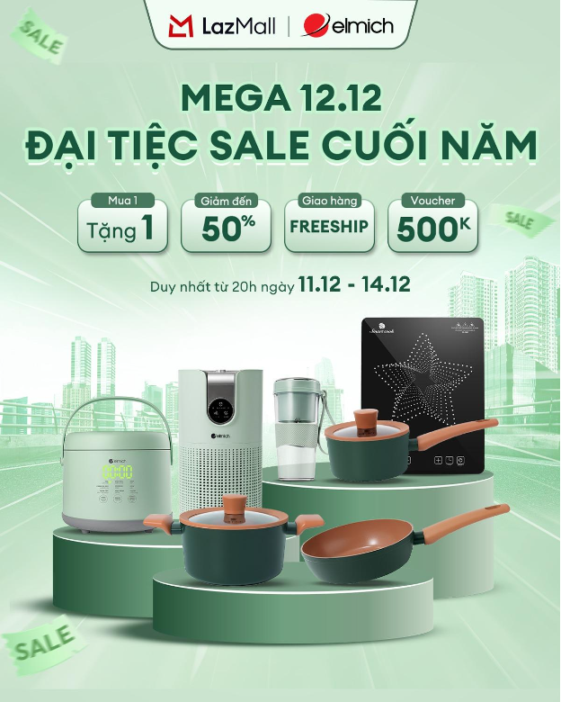 Đại tiệc D12 Lazada: Loạt thương hiệu lớn tung deal giảm sâu đến 50%, quà tặng khủng cho chị em săn cuối năm - Ảnh 1. Đại tiệc D12 Lazada: Loạt thương hiệu lớn tung deal giảm sâu đến 50%, quà tặng khủng cho chị em săn cuối năm - Ảnh 1.