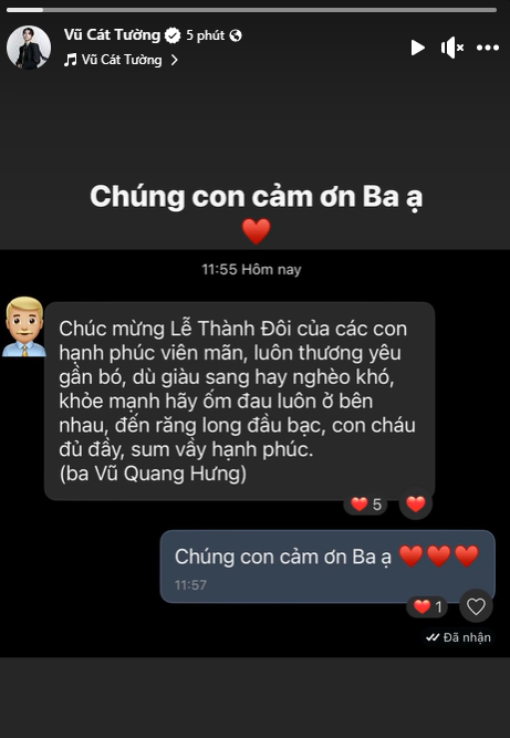 Trước giờ G lễ thành đôi: Bố Vũ Cát Tường đối diện với tin con lấy vợ ra sao? - Ảnh 1.