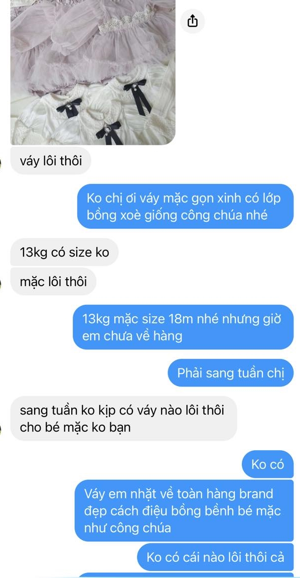 Mua online váy thôi nôi cho con gái, mẹ bỉm có pha nhầm chính tả khiến chủ shop không thốt nên lời - Ảnh 1.