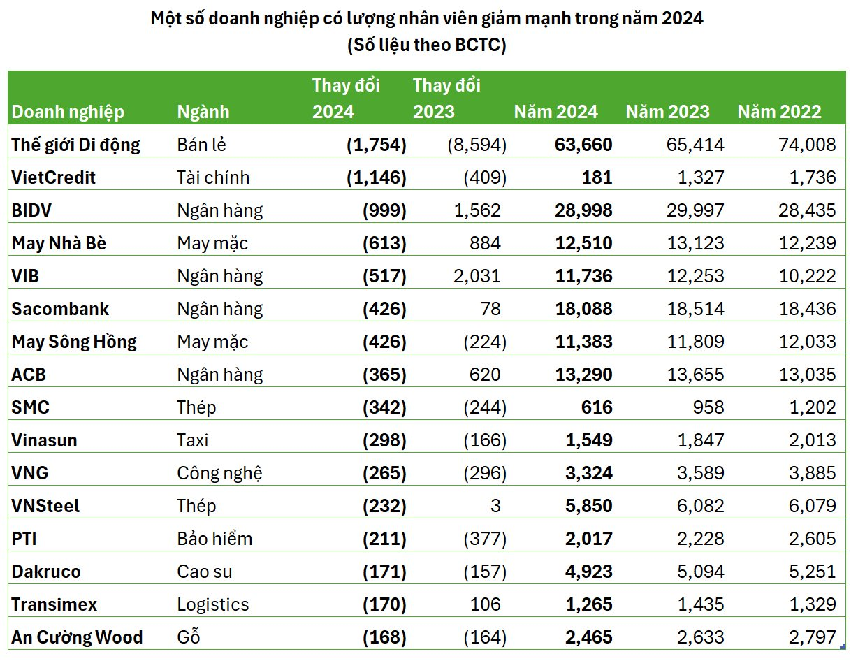 Xu hướng tinh gọn nhân sự: nhiều ngân hàng cắt giảm số lượng lớn, Thế giới Di động giảm 10.000 người trong 2 năm, 1 DN có vốn nhà nước với hơn 1.300 người giảm tới 86% - Ảnh 3.