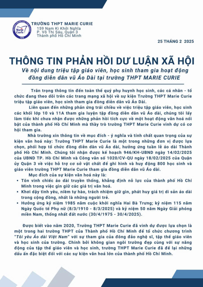 Vụ &quot;nữ không mặc áo dài bị trừ điểm, nam mặc được cộng điểm&quot; của trường THPT ở TP.HCM, chuyên gia nói: Vi phạm nguyên tắc bình đẳng - Ảnh 1.