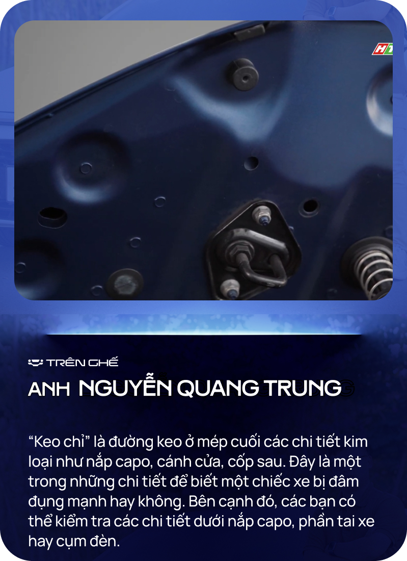 C&aacute;ch n&eacute; xe sang cũ đ&acirc;m đụng, ngập nước: Xem keo chỉ, l&oacute;t s&agrave;n v&agrave; những điểm do ch&iacute;nh d&acirc;n s&agrave;nh xe chỉ điểm- Ảnh 3.