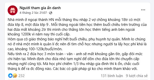 Ông bố Hà Nội nói thẳng: Nếu không &quot;trị&quot; tận gốc những vấn đề của hệ thống giáo dục, cấm dạy thêm chỉ là biện pháp mang tính hình thức - Ảnh 1.