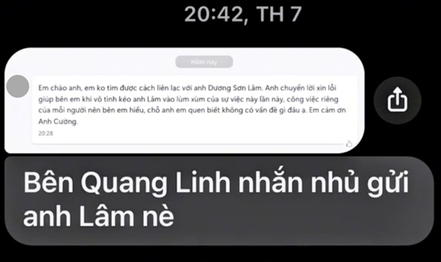 BTV Sơn Lâm lên tiếng giữa &quot;tâm bão&quot;, tung tin nhắn riêng tư từ phía Quang Linh Vlogs - Ảnh 7.