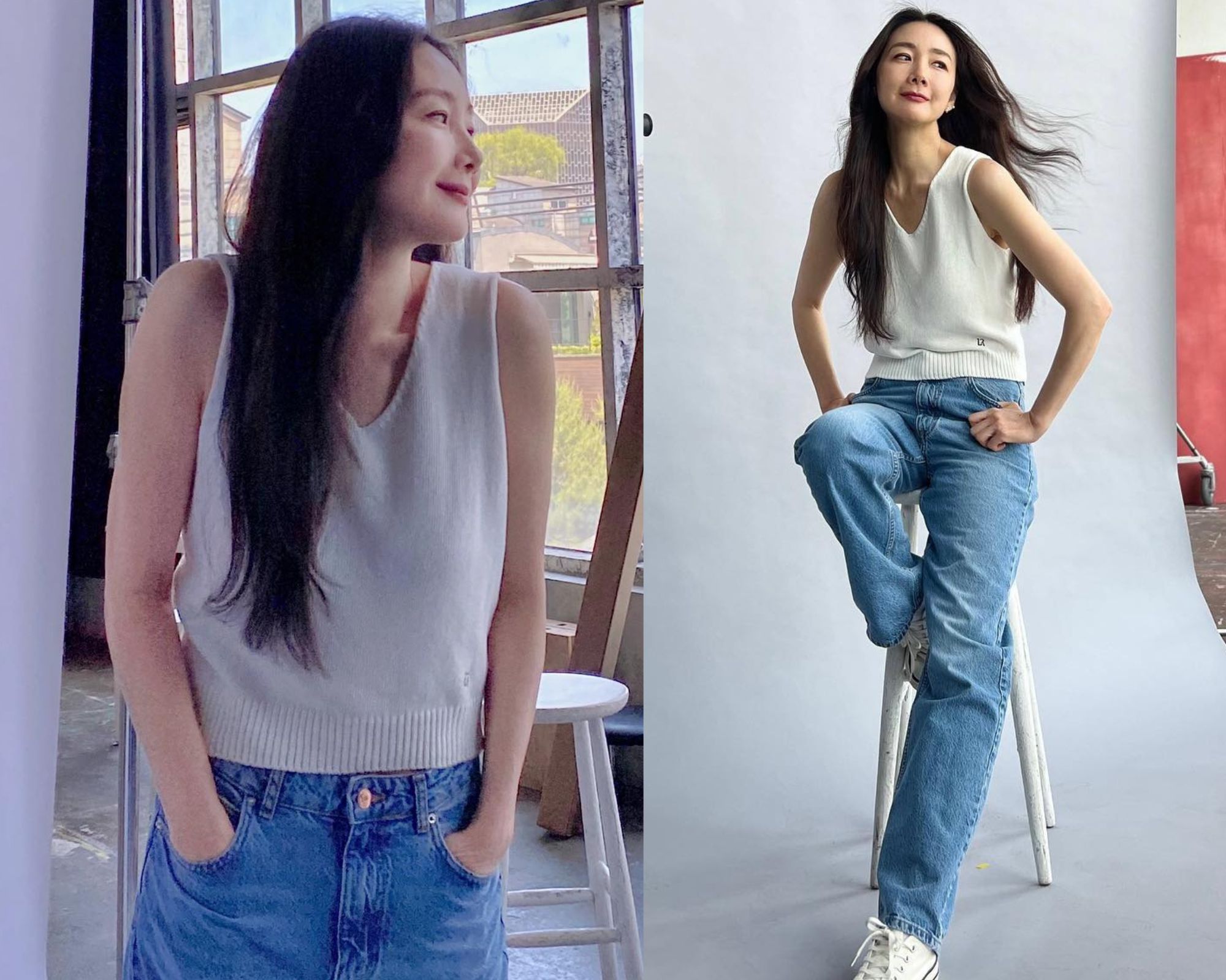 &quot;Nữ hoàng nước mắt&quot; Choi Ji Woo đam mê mặc quần jeans, bảo sao quá trẻ trung và năng động ở tuổi 50 - Ảnh 5.