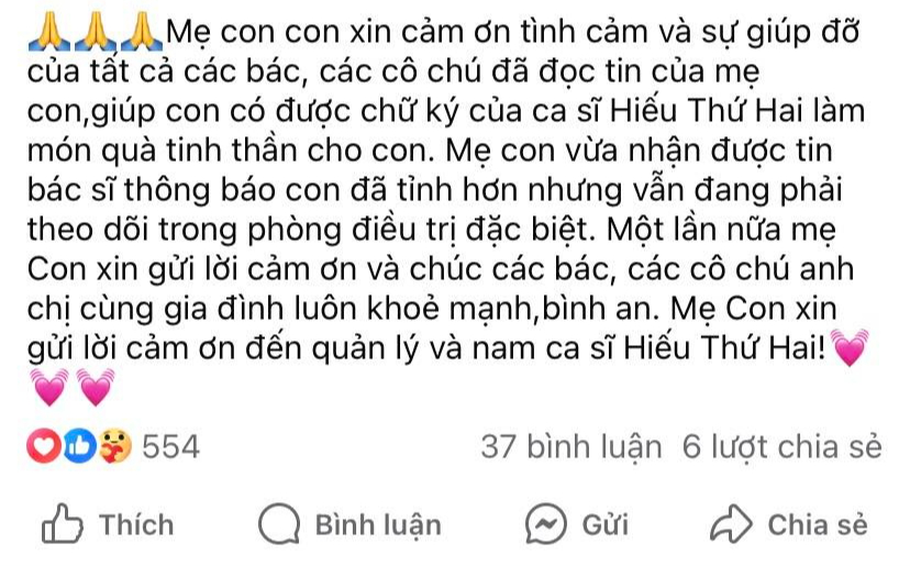 HIEUTHUHAI có hành động cực tinh tế dành cho fan nhí nằm trên giường bệnh và 1 điều tuyệt vời đã đến!- Ảnh 5.