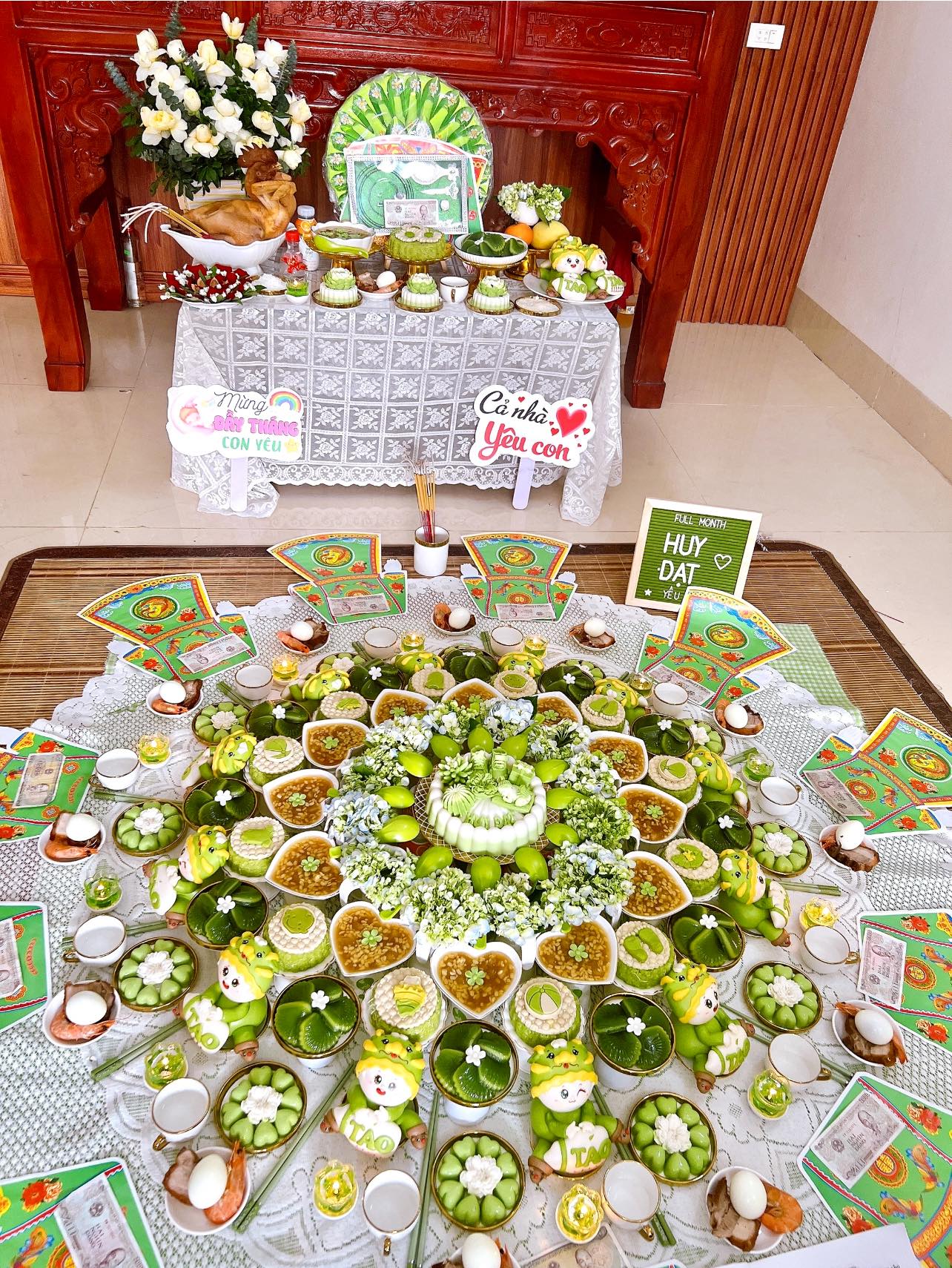Tự tay decor tiệc đầy tháng xanh lá cho con trai, mẹ bỉm nhận về hơn 1 triệu lượt like, thi nhau hỏi cách làm - Ảnh 9. Tự tay decor tiệc đầy tháng xanh lá cho con trai, mẹ bỉm nhận về hơn 1 triệu lượt like, thi nhau hỏi cách làm - Ảnh 9.