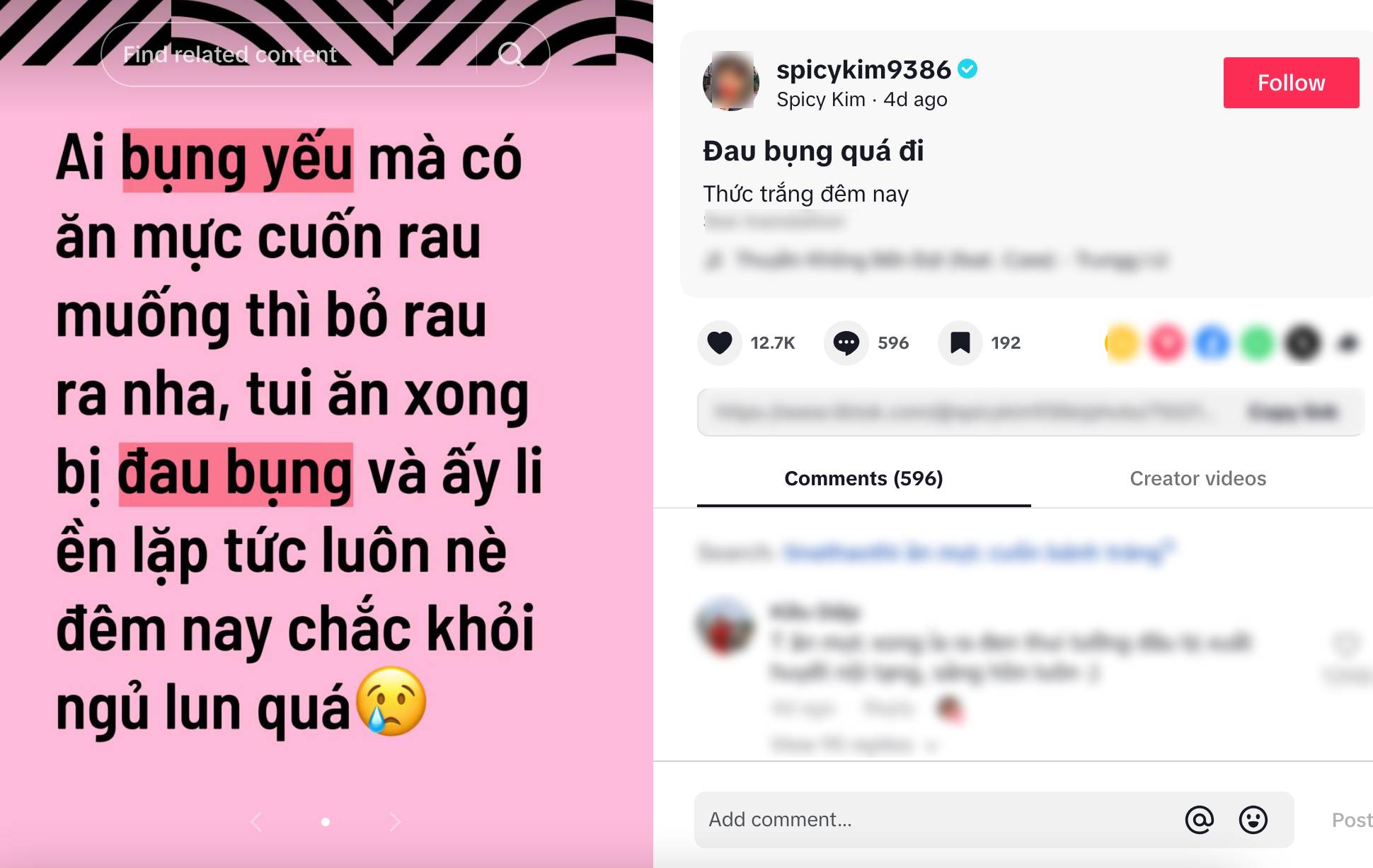 Đu trend ăn mực hấp cuốn rau muống sống, 1 TikToker bị đau bụng, dân mạng liền nghĩ ngay tới lý do này - Ảnh 3. Đu trend ăn mực hấp cuốn rau muống sống, 1 TikToker bị đau bụng, dân mạng liền nghĩ ngay tới lý do này - Ảnh 3.
