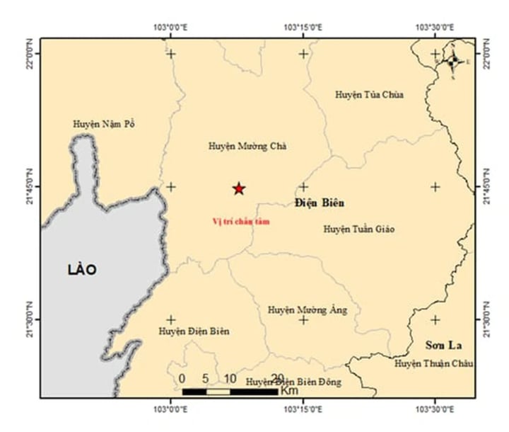 Động đất 5 độ Richter gây rung lắc nhà cửa ở Điện Biên - Ảnh 2. Động đất 5 độ Richter gây rung lắc nhà cửa ở Điện Biên - Ảnh 2.