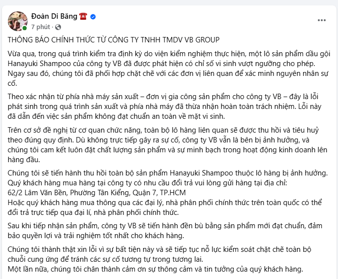 Toàn cảnh vụ sản phẩm Đoàn Di Băng bị tiêu hủy, thu hồi liên tục: Vợ chồng Toàn cảnh vụ sản phẩm Đoàn Di Băng bị tiêu hủy, thu hồi liên tục: Vợ chồng