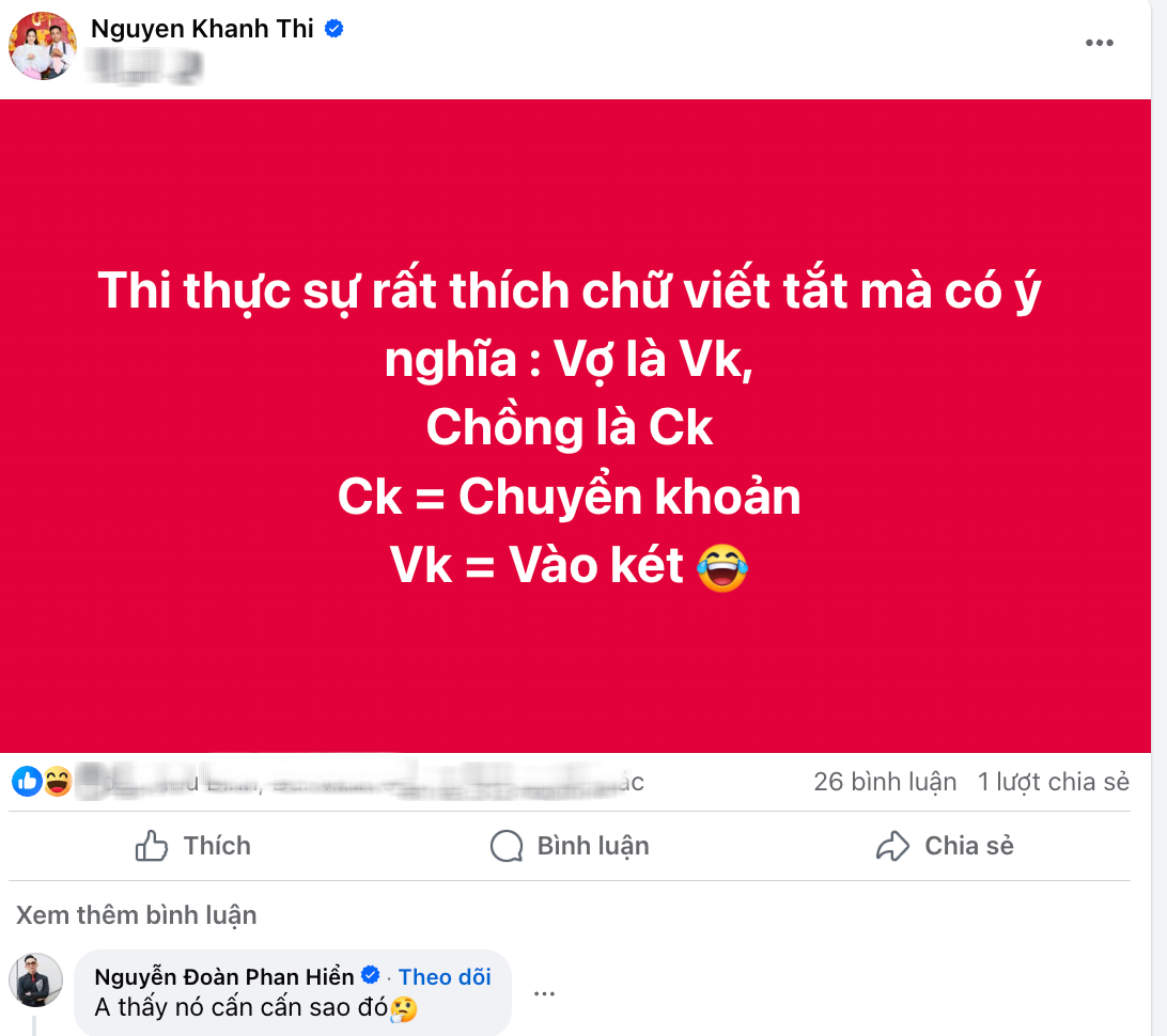 Khánh Thi lại gây chú ý với status nhắm thẳng vào chồng - Phan Hiển với Khánh Thi lại gây chú ý với status nhắm thẳng vào chồng - Phan Hiển với