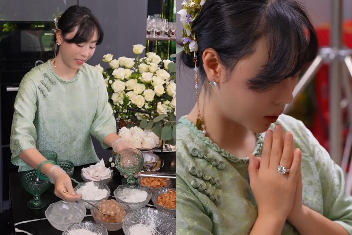 Phú bà đeo 6 chiếc nhẫn kim cương khi nấu ăn, chẳng ngại bẩn nhờ một món "bảo bối" - Ảnh 1. Phú bà đeo 6 chiếc nhẫn kim cương khi nấu ăn, chẳng ngại bẩn nhờ một món "bảo bối" - Ảnh 1.