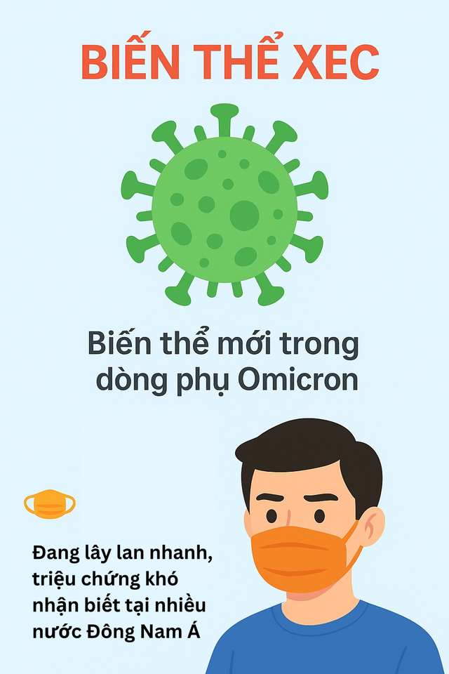 Infographic: 5 triệu chứng phổ biến nhất của biến thể COVID-19 mới lây nhiễm gấp 7 lần cúm - Ảnh 1.