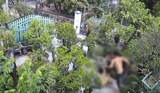 Phẫn nộ clip chồng rượt đuổi, đánh đập dã man mặc cho người vợ liên tục gào khóc van xin ngay trong sân vườn - Ảnh 1. Phẫn nộ clip chồng rượt đuổi, đánh đập dã man mặc cho người vợ liên tục gào khóc van xin ngay trong sân vườn - Ảnh 1.