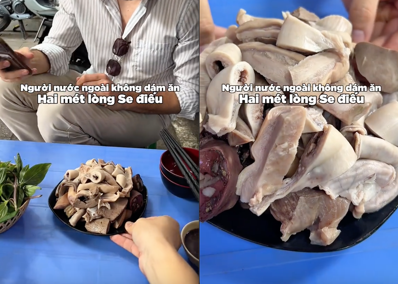 Khách Tây khoe lần đầu ăn thử "lòng se điếu", dân mạng lập tức phát hiện ra chi tiết khác lạ - Ảnh 5. Khách Tây khoe lần đầu ăn thử "lòng se điếu", dân mạng lập tức phát hiện ra chi tiết khác lạ - Ảnh 5.