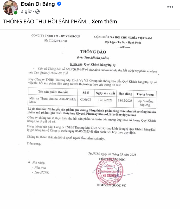 Công ty của chồng ca sĩ Đoàn Di Băng xin lỗi, nói sự cố ngoài tầm kiểm soát - Ảnh 1. Công ty của chồng ca sĩ Đoàn Di Băng xin lỗi, nói 'sự cố ngoài tầm kiểm soát' - Ảnh 1.