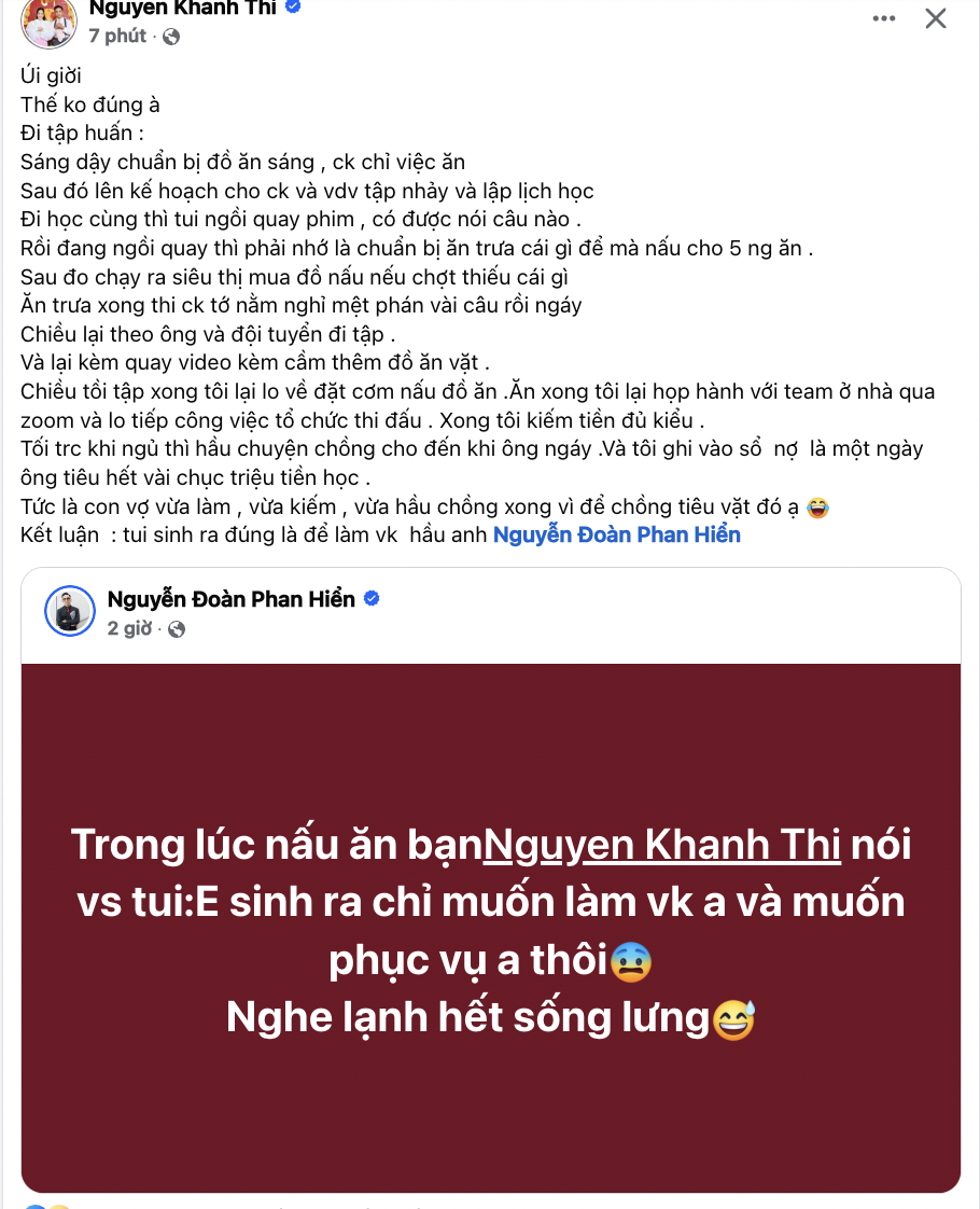 Đang nấu ăn, Khánh Thi bỗng nói 1 câu khiến Phan Hiển Đang nấu ăn, Khánh Thi bỗng nói 1 câu khiến Phan Hiển